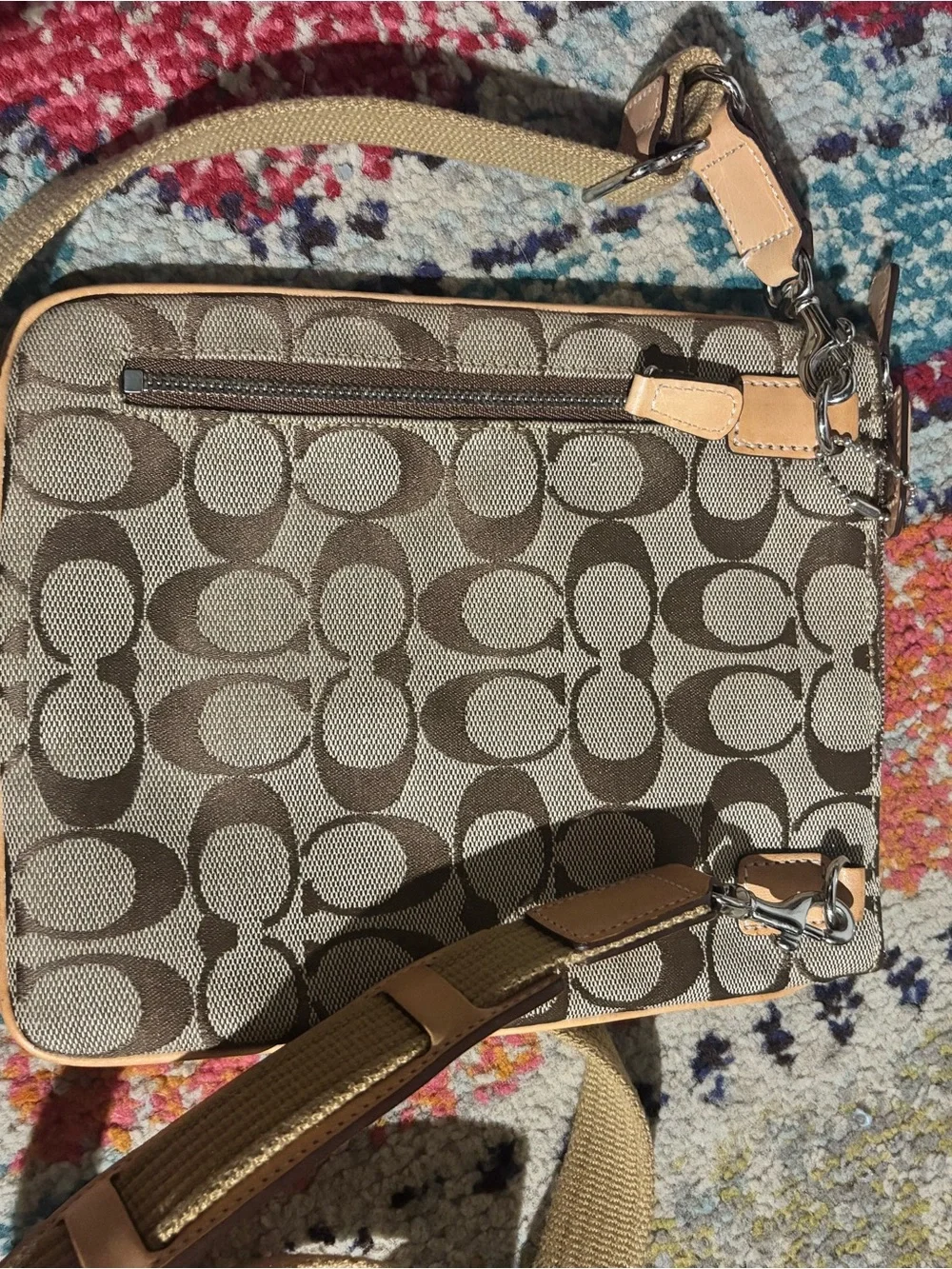 Coach Beige/Tan Signature Canvas Crossbody